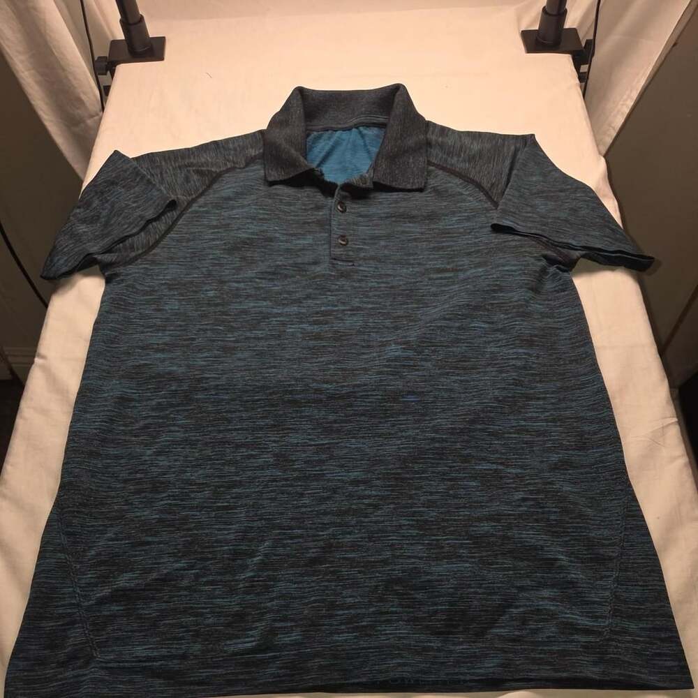Lululemon Metal Vent Tech Polo Heathered Blue Black
